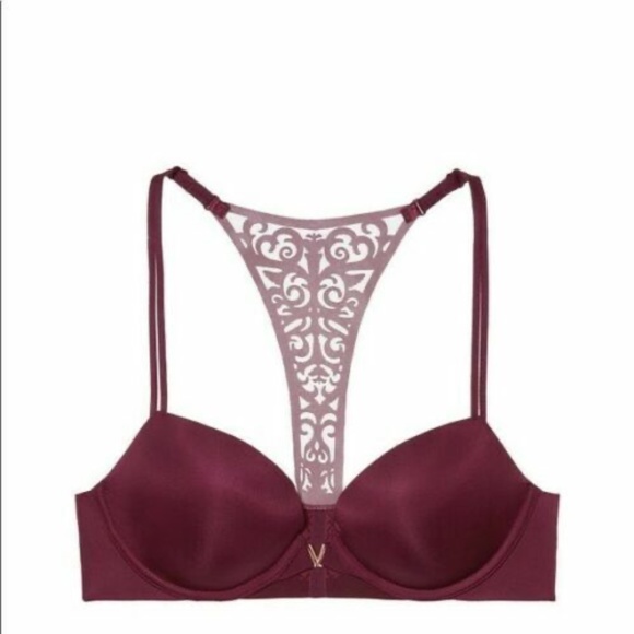 Victoria's Secret Racerback Demi Bra Burgundy - Picture 2 of 5